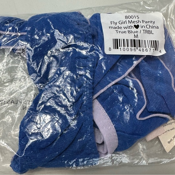 Free People x We Are Hah Fly Girl Classic Mesh Panties in Blue NEW - Picture 7 of 7